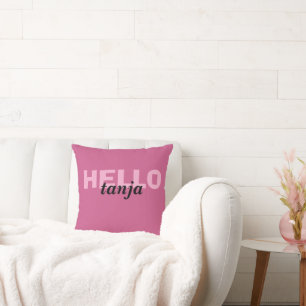 Coussin de nom rose Pastel personnalisé   Personna