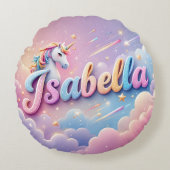 Coussin de nom Unicorne Pastel personnalisé (Devant)