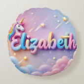 Coussin de nom Unicorne Pastel personnalisé (Devant)