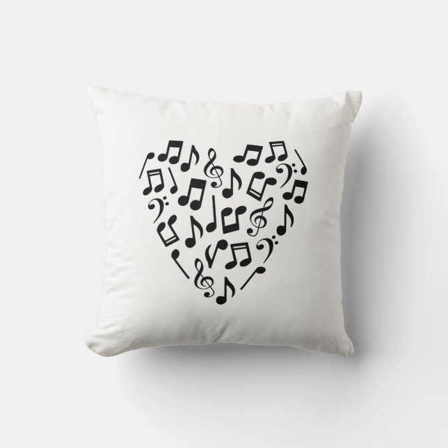 Coussin de notes musicales en forme de coeur (Arri (Recto)