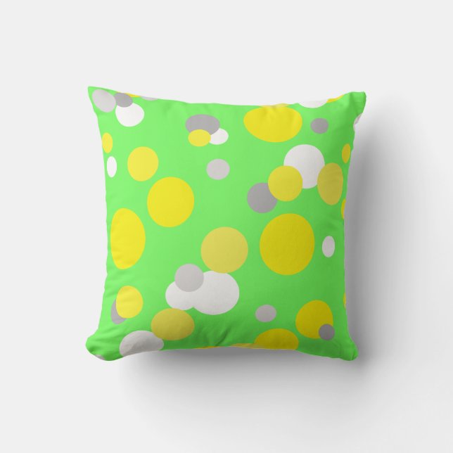 Coussin de nuances de jaune d'art abstrait funky (Recto)