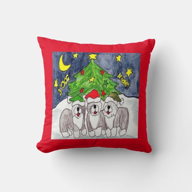 Coussin de nuit de 3 chiens (Recto)