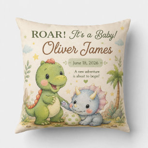 Coussin de nurserie pour bébé dinosaure mignon
