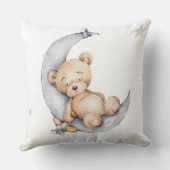 Coussin de Nursery - Bébé Ours Lune Étoiles (Verso)