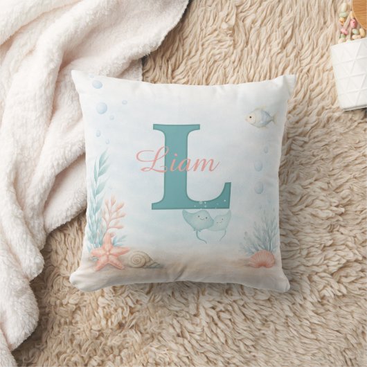 Coussin de nursery sur le thème de la mer (Couverture)