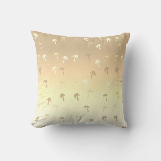 Coussin de palmier jaune doré mignon tropical (Recto)