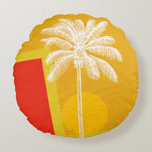 Coussin de palmiers tropicaux ensoleillé (Devant)