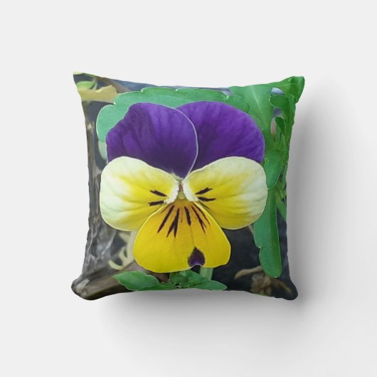 Coussin de Pansons Violet Et Jaune (Recto)