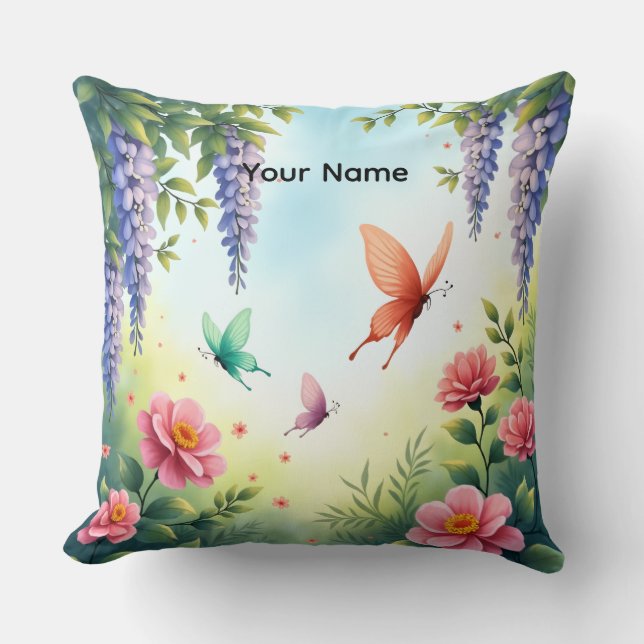 Coussin de papillons de la bactérie Wisteria (Recto)
