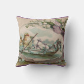 Coussin de Pâques vintage poussins à la rame (Verso)
