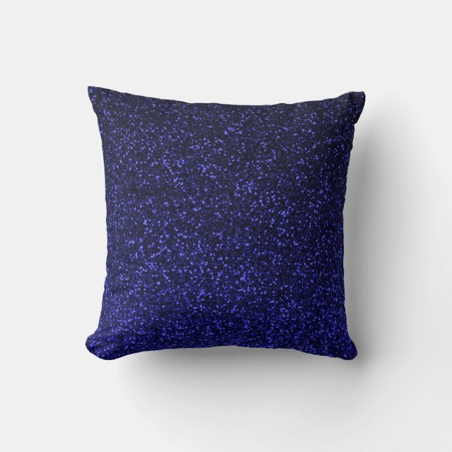 Coussin de parties scintillant brillant bleu foncé (Recto)