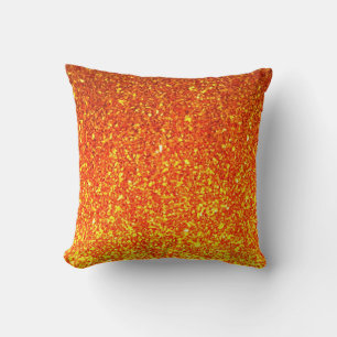 Coussin de parties scintillant jaune orangé