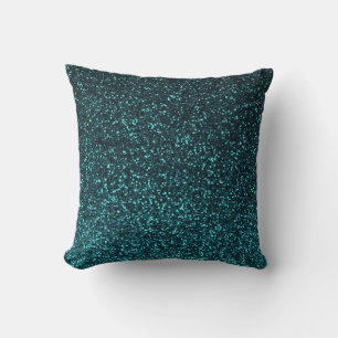Coussin de parties scintillant turquoise noir bril