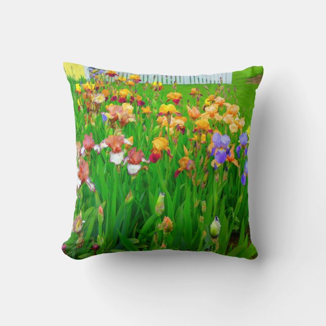Coussin de patchs Iris multicolore (Recto)