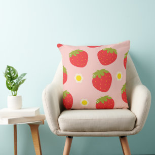 Coussin de pâte de fraise rose Mignon anime kawa