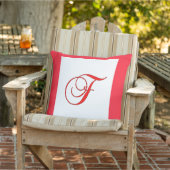 Coussin de patio extérieur carré avec initiale de (Chaise)