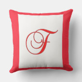 Coussin de patio extérieur carré avec initiale de (Verso)