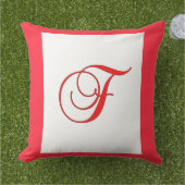 Coussin de patio extérieur carré avec initiale de (Herbe)
