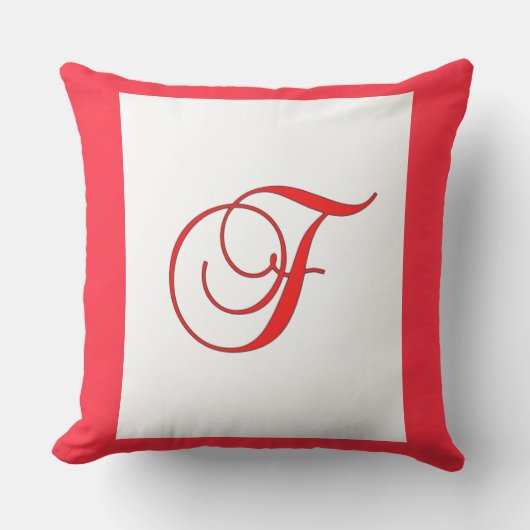 Coussin de patio extérieur carré avec initiale de (Recto)