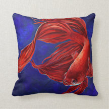 Coussin de peinture de poissons de Betta