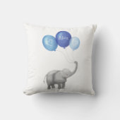 Coussin de pépinière d'éléphant mignon (bleu) (Recto)