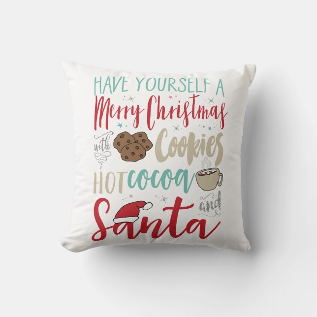 Coussin de Père Noël de biscuits de Noël (Recto)