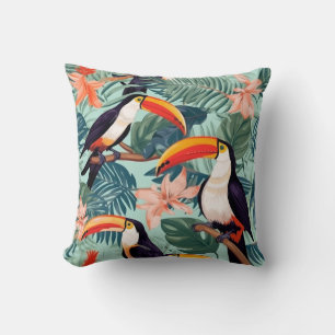 Coussin de perroquet tropical