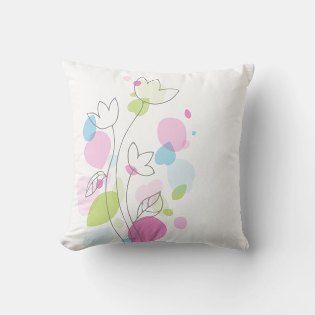 Coussin de pétale de fleurs moderne graphique (Recto)