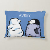 Coussin de pingouin à neige personnalisé (Dos)