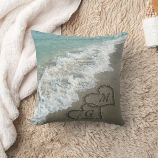 Coussin de plage de Sand Hearts (Couverture)