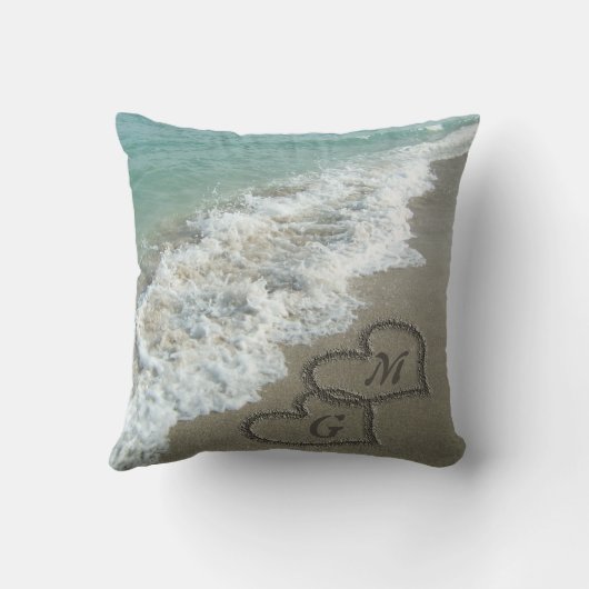 Coussin de plage de Sand Hearts (Verso)