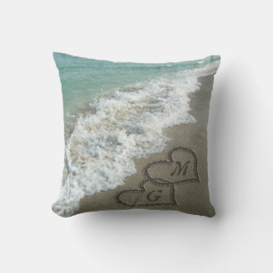 Coussin de plage de Sand Hearts