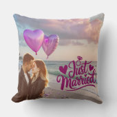 | Coussin de plage romantique pour jeunes mariés (Recto)