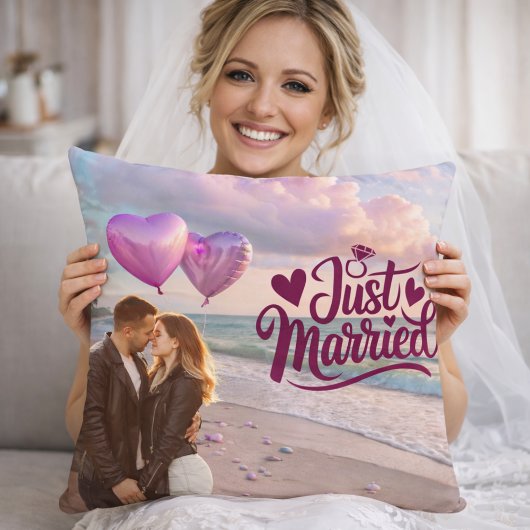 | Coussin de plage romantique pour jeunes mariés