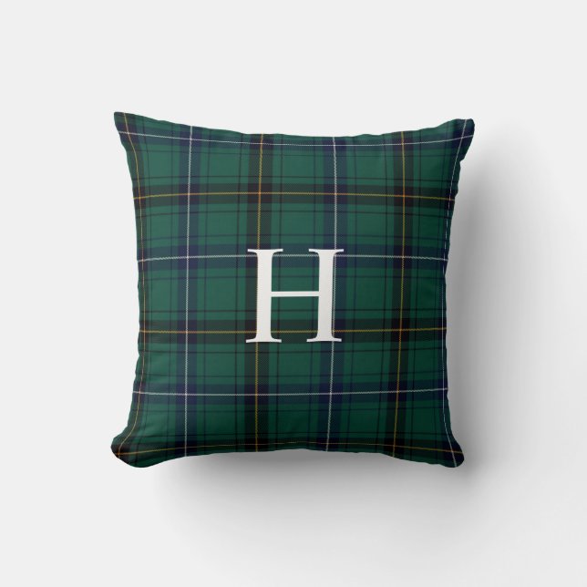 Coussin de plaid de tartan de monogramme de (Recto)
