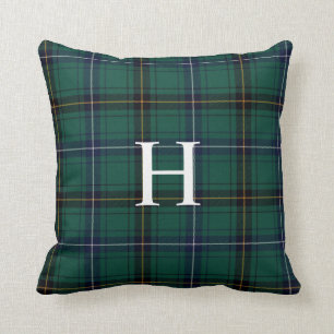 Coussin de plaid de tartan de monogramme de