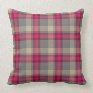 Coussin de plaid de tartan de Walsh de canneberge