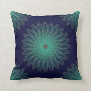 Coussin de plume de paon