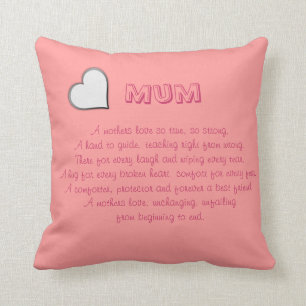 Coussin de poème de maman