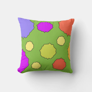 Coussin de pois géométrique coloré et funky