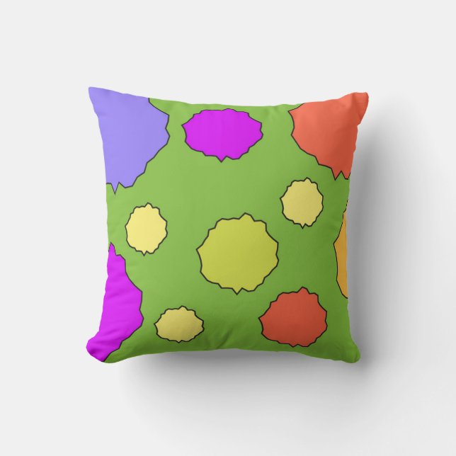 Coussin de pois géométrique coloré et funky (Recto)