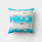Coussin de poisson étoile de mer bleu turquoise él (Verso)