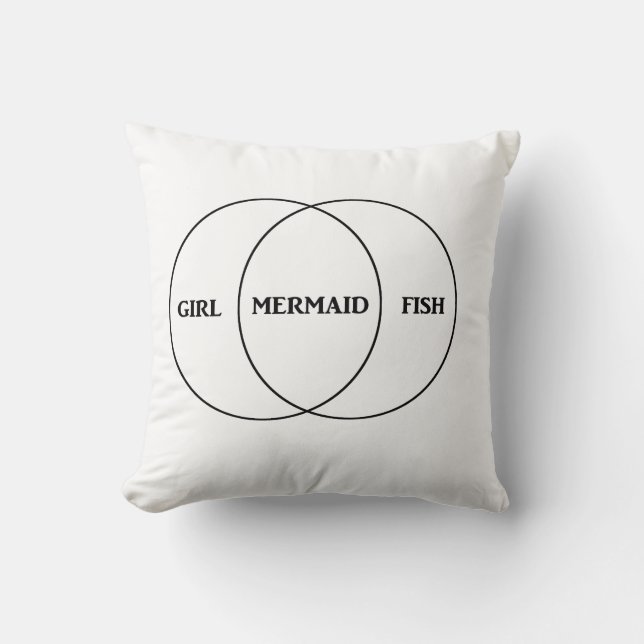Coussin de poissons de sirène de fille (Recto)