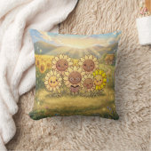 Coussin de prairie tournesol ensoleillé (Couverture)
