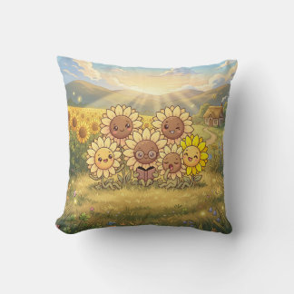 Coussin de prairie tournesol ensoleillé