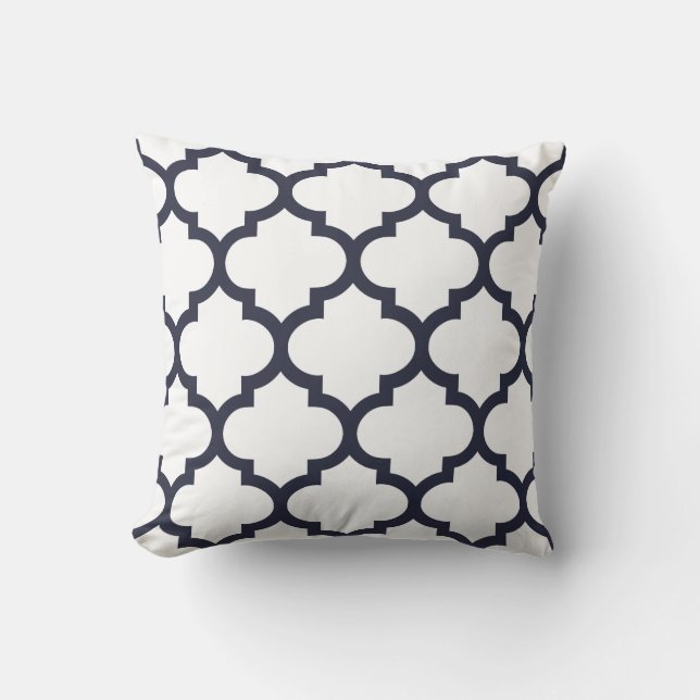 Coussin de Quatrefoil - bleu marine (Recto)
