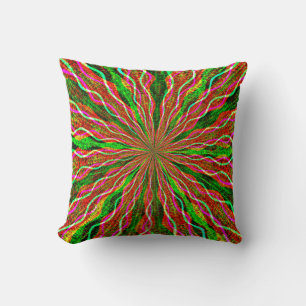 Coussin de rafale rose vif Abstrait rétro