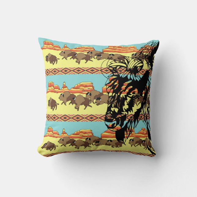 Coussin de rayure de Buffalo de sud-ouest (Recto)