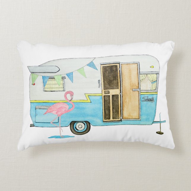 Coussin de remorque Vintage Camper Trailer (Devant)