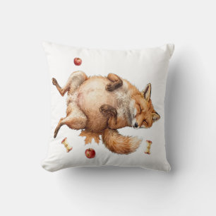 Coussin de renard automnal confortable - Renard en